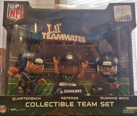 NFL Lil' Teammates 3-piece Seattle Seahawks Team set (QB/RB/Line Judge) 3-inch Cover