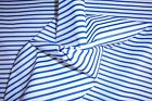 NEW Narrow Blue Stripe on white, cloth fabric material by the yard is 56" wide  