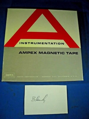 CARRETE A CARRETE DE INSTRUMENTACIÓN AMPEX CINTA MAGNÉTICA CAJA ABIERTA EN BLANCO CARRETE DE 7" Foto 1 de 4