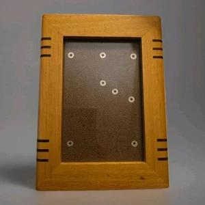 VTG 1998 Furio Casual Inlay Contrast Woods 4in X 6in Picture Frame Rounded Edge - Picture 1 of 9