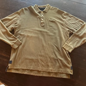 Camicia Rugby Orvis Uomo Taglia L Cotone Verde Scuro Pesante Manica Lunga - Foto 1 di 8