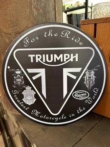 Triumph Motorcycles Tin Sign - Round - 30 cm - Picture 1 of 3
