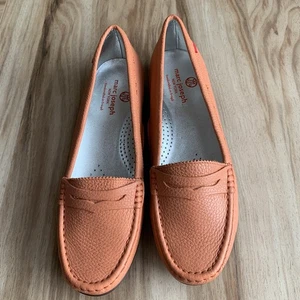 Marc Joseph New York Union Golf Loafers Leather Shoes Salmon Brown Flats Brazil - Picture 1 of 16