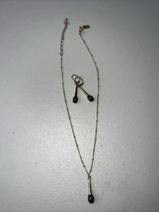 Kate Spade schwarz und gold Mikrofon Ohrringe und Halskette - Bild 1 von 9