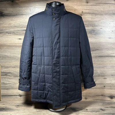 Cardinal of Canada Wool Quilted Jacket w/ Hood Size M (40 US) In Navy - Image 1 of 4