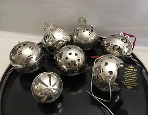 Colección De Colección De 7 Adornos Plateados De Bola De Popurrí Amistad - Imagen 1 de 10