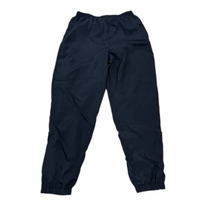 Reebok Jogger Pants Men Size L (30x31) Navy Blue Lined Elastic Zip Ankles Nylon  - Picture 1 of 12