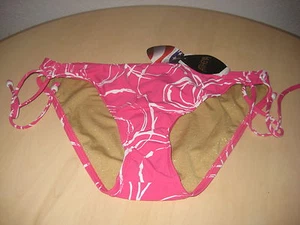 Athena New Womens Pink White Size 10 Bikini Bottom Bathing Suit Side Ties - Picture 1 of 3