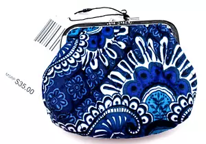 Monedero Vera Bradley Kiss en tapiz azul. Nuevo con etiquetas - Imagen 1 de 3