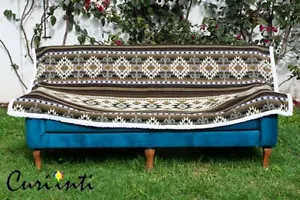 MANTA ÁNGEL ALPACA PEQUEÑA CON DISEÑO ANDINO IDEAL PARA SOFÁ 76" X 45.5" 4.5V - Imagen 1 de 3