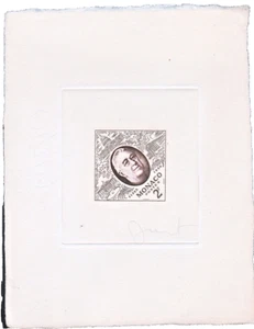 1956 Monaco FDR Sc.355 2F signed Artist Die Proof in light brown FIPEX - Picture 1 of 1