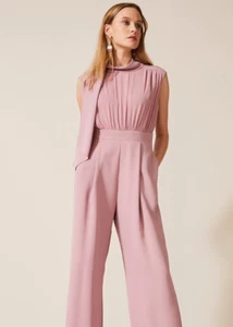 Phase Eight Sharon Tie Neck Jumpsuit in Rose Taupe UK 10 NEW - Picture 1 of 15