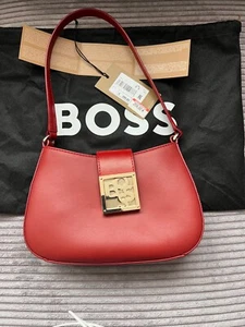 Boss Leder Tasche halfmoon rot Originalpreis 299 € mit Etikett - Bild 1 von 8
