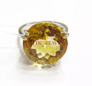 Natural Citrine Gemstone with 925 Sterling Silver Ring for Women's #4107 - Picture 1 of 10