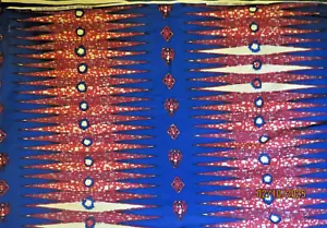 Veritable Unique Wax 8913 Guaranteed Unique Wax Fabric Reds Blue Black - Picture 1 of 6