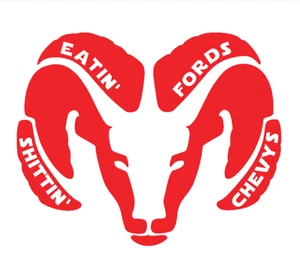 Calcomanía de vinilo Eatin' Fords Shittin' Chevys, alta calidad 10+ años de vida - Imagen 1 de 36