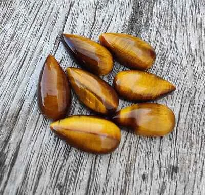 [WHOLESALE] NATURAL TIGER EYE CABOCHON LONG PEAR SHAPE LOOSE GEMSTONE - Image 1 of 4