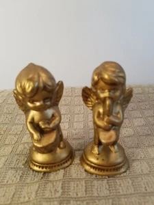 Vintage goldbemalte Keramik Winkel 3 cm Weihnachten Religion - Bild 1 von 5