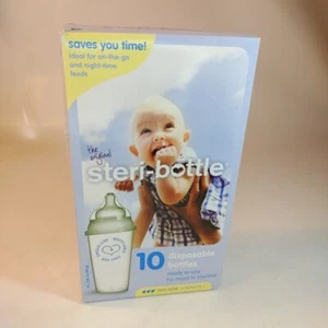 Steri-Bottle 10x250 ml 9 Fl Oz. Disposable Baby Bottles *New - Picture 1 of 9