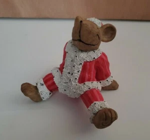 Sitzender Weihnachtsmann Bär Figur - Bild 1 von 5