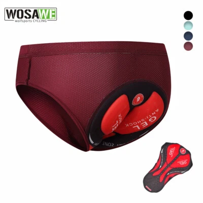 WOSAWE Mens Cycling Underwear Shorts Padded Bike Underpants Bicycle Liner Briefs - Image 1 of 4