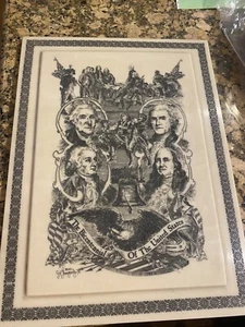 RARE VINTAGE JK THOMPSON JR. ETCHED MARBLE 1975 BICENTENNIAL OF UNITED STATES - Picture 1 of 12