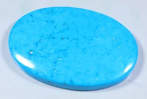 60 CT SUPERB KINGMAN TURQUOISE OVAL CABOCHON GEMSTONE FJ-516 - Picture 1 of 5