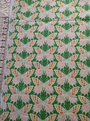 CLEMENTINE Flutterby by Heather Bailey for Free Spirit Fabric BTHY Green PWHB055 - Image 1 of 4