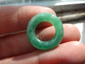 Natural Genuine A Jadeite Jade Icy Full Green Donuts Pendant - Picture 1 of 10