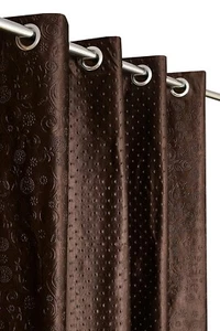 Embossed Pyramid Solid Punching Heavy Curtains for Window 5 Feet, Pack of 1, - Picture 1 of 4