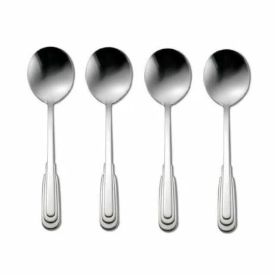 Oneida Cityscape Set of 4 Round Bowl / Cream Soup Spoons