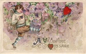 VALENTINSPOSTKARTE, HERAUSGEGEBEN VON WINSCH, KÜNSTLER SAMUEL SCHMUCKER, COPYRIGHT 1910 - Bild 1 von 2
