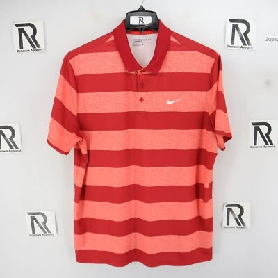 Polo de golf para hombre Nike Golf Dri Fit talla XL rojo a rayas rendimiento estándar Foto 1 de 4