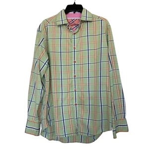 Robert Graham Men’s Sz L Plaid Long Sleeve Shirt Flip Cuffs - Picture 1 of 10