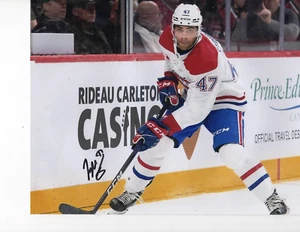 MONTREAL CANADIENS JAYDEN STRUBLE WORKING THE PUCK SIGNED 8X10 - Picture 1 of 1