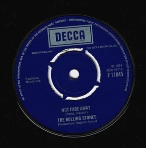THE ROLLING STONES Not Fade Away Vinyl Record Single 7 Inch Decca & Mick Jagger - Picture 1 of 2