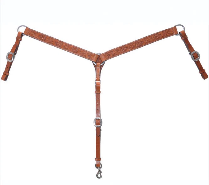 Circle Y 1 1/2" Breast Collar Floral Tooled - Regular Oil - Image 1 of 1