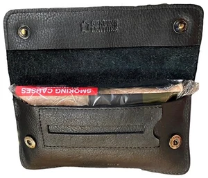 Quality Full Grain Cow Hide Leather Tobacco Pouch. Black. Style: 11045. 50 gram. - Bild 1 von 15
