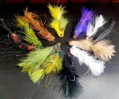 CAPT. KEN'S CUSTOM FLIES 12 Articulated Streamer Fly Selection, Articulated Fishing Fly Selection