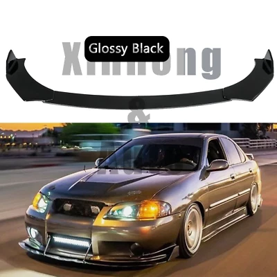 Front Bumper Lip Spoiler Splitter For Nissan Sentra SR Glossy Black Foto 1 de 4