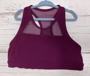 Athleta Girl Size Large / 12 Maroon Mesh Racerback Sports Bra - Picture 1 of 6