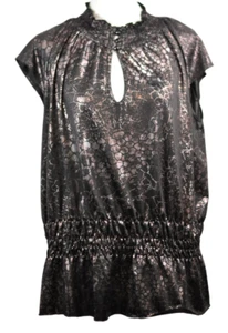 Essentials by Milano Black & Copper Sleeveless Blouse side Size XL - Picture 1 of 8