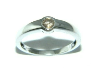 Anillo Solitario De Diamante De Oro Blanco De 9 Quilates Para Damas Talla O 1/2 - Imagen 1 de 7