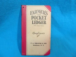 NOS UNUSED 1941-1942 JOHN DEERE FARMERS POCKET LEDGER F A TREBUSH ROSEBOOM NY - Bild 1 von 8