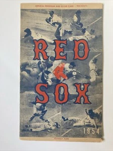 1954 Red Sox Program vs NY Giants Exhibit Willie Mays Ted Williams/Agganis 1st - Picture 1 of 8