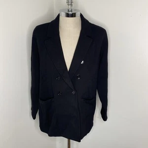 Chaqueta Blazer Chico’s Mujer Negra Talla XL Doble Pecho Bolsillos Tejida - Imagen 1 de 9