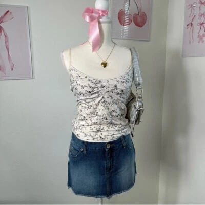 Top cami Y2k The Limited 2000 floral negro blanco para mujer talla mediana Foto 1 de 4