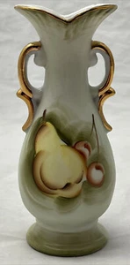Vaso Norleans Giappone 6"" Pere Frutta Dipinto a Mano Oro Dorato - Foto 1 di 10