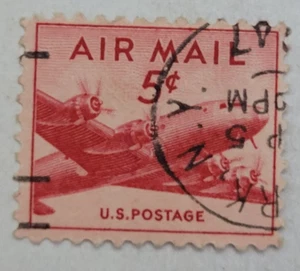 Stati Uniti affrancatura ~ AIR MAIL ~ francobollo rosso 6₵ centesimi ~ annullato/inviato ~ Z14 - Foto 1 di 6