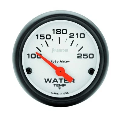 AutoMeter 5737 Phantom Analog Water Temp Gauge 100-250 Deg 2 1/16in Dia White - Image 1 of 3